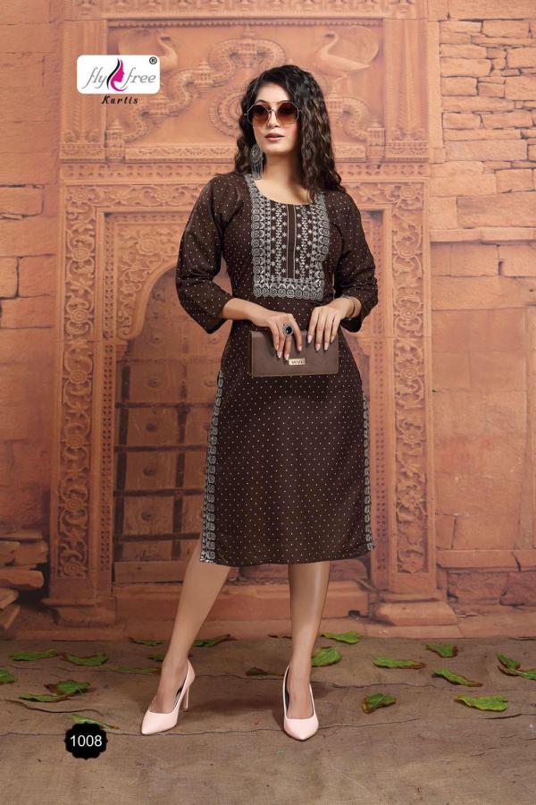 Fly Free Muskan Beautiful Rayon Embroidery Kurti